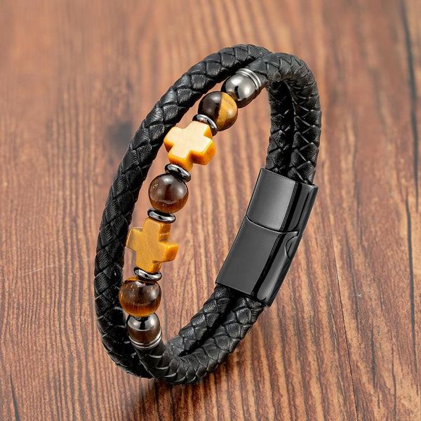 charm bracelets 5 style round stone beads bracelet black genuine leather cross men trendy handmade male jewelry friend, Golden;silver
charm bracelets 5 style round stone beads bracelet black genuine leather cross men trendy handmade male jewelry friend, Golden;silver