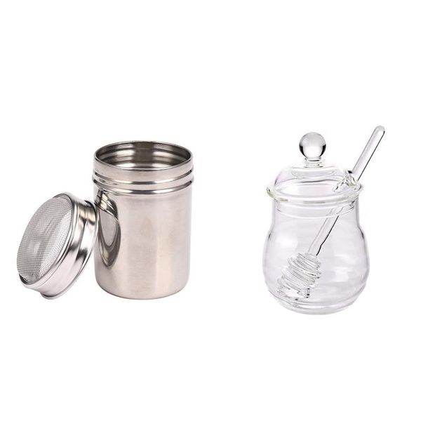 storage bottles & jars 1 pcs functional stainless steel chocolate shaker coffee sifter & honey jar with and lid crystal pot
storage bottles & jars 1 pcs functional stainless steel chocolate shaker coffee sifter & honey jar with and lid crystal pot