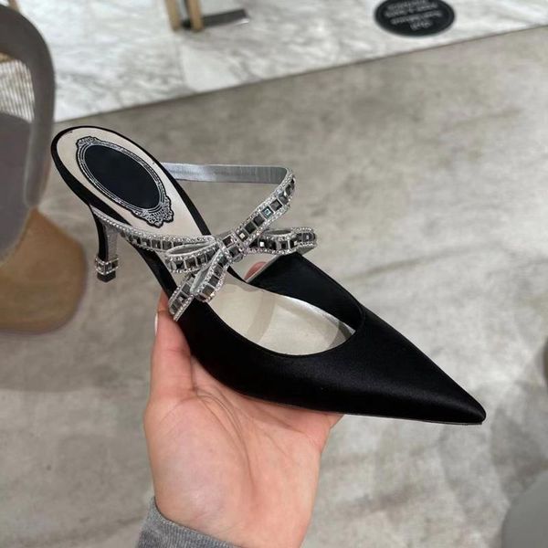 slippers crystals designer ladies mules brand butterfly-knot pionted toe women sandals slip on high heels slides femme, Black
slippers crystals designer ladies mules brand butterfly-knot pionted toe women sandals slip on high heels slides femme, Black