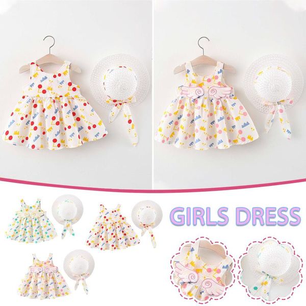 girl's dresses summer baby girl dress cute 2021 toddler polka dot print with suspender hat vestidos sukienki, Red;yellow 
girl's dresses summer baby girl dress cute 2021 toddler polka dot print with suspender hat vestidos sukienki, Red;yellow
