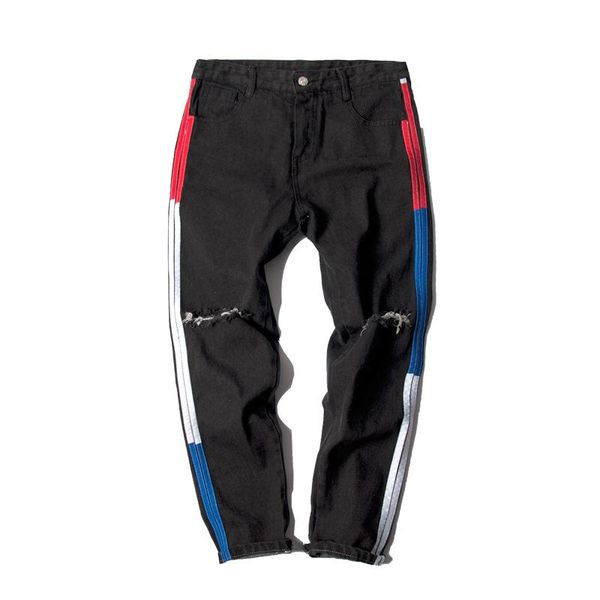fall 2021 fashion teenagers denim jeans men's slim-fit ripped color stripe trendy casual small feet pencil, Blue
fall 2021 fashion teenagers denim jeans men's slim-fit ripped color stripe trendy casual small feet pencil, Blue