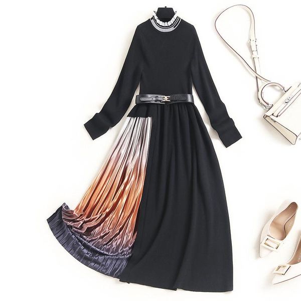 casual dresses runway fashion women fall winter midi knit sweater long sleeve clothes print pleated robe femme party vestidos, Black;gray
casual dresses runway fashion women fall winter midi knit sweater long sleeve clothes print pleated robe femme party vestidos, Black;gray