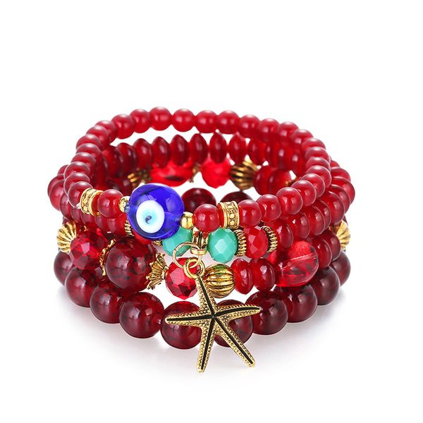 selling acrylic bracelet bohemian style multi-layer beaded bracelet devil's eye starfish bracelet, Black
selling acrylic bracelet bohemian style multi-layer beaded bracelet devil's eye starfish bracelet, Black