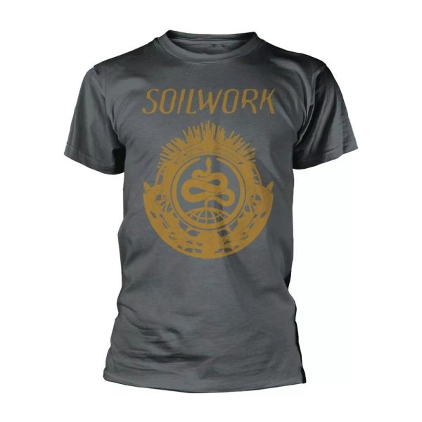 soilwork snake charcoal licensed men t-shirt, White;black