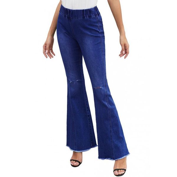 women's jeans spring ripped hole women high elasticity skinny bell bottom female streetwear waisted wide leg trousers, Blue
women's jeans spring ripped hole women high elasticity skinny bell bottom female streetwear waisted wide leg trousers, Blue