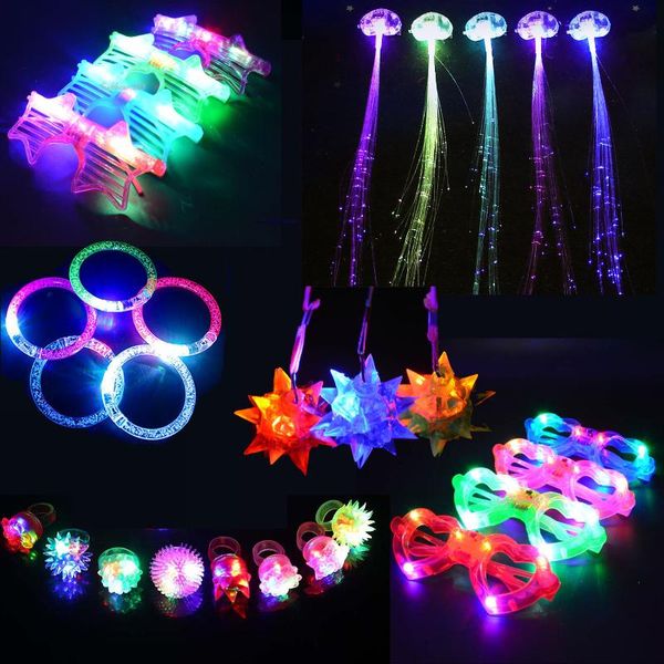 party decoration 29pcs glow favors, light up toys for kids led finger lights glasses bracelets lamp necklace birthday gift
party decoration 29pcs glow favors, light up toys for kids led finger lights glasses bracelets lamp necklace birthday gift