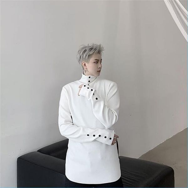 men's sweaters autumn winter dark multi-button high collar slim knit mens sweater fashion casual streetwear homme pullovers, White;black
men's sweaters autumn winter dark multi-button high collar slim knit mens sweater fashion casual streetwear homme pullovers, White;black