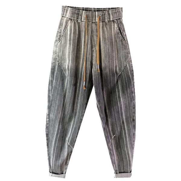 men's pants harem men 's summer korean -style striped printed cool all -matching youth casual ankle-length, Black
men's pants harem men 's summer korean -style striped printed cool all -matching youth casual ankle-length, Black