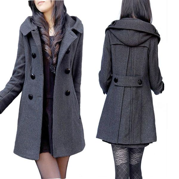 men's wool & blends winter coat women korean style woolen 2021 fashion womens loose large long jacket female oversize hooded overcoat, Black
men's wool & blends winter coat women korean style woolen 2021 fashion womens loose large long jacket female oversize hooded overcoat, Black
