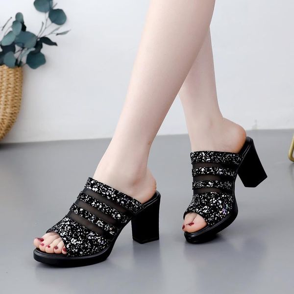 slippers shoes women summer pantofle luxury slides heeled mules square heel med 2021 genuine leather designer high block pu fash, Black
slippers shoes women summer pantofle luxury slides heeled mules square heel med 2021 genuine leather designer high block pu fash, Black