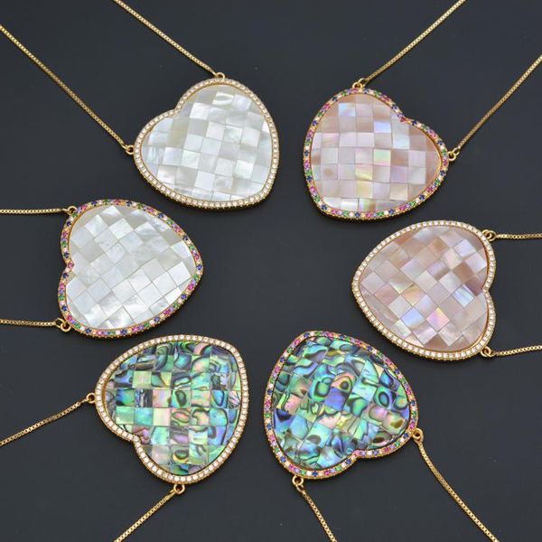 sterling silver white and colorful shells with exquisite zircon heart-shaped necklaces for men women chains
sterling silver white and colorful shells with exquisite zircon heart-shaped necklaces for men women chains