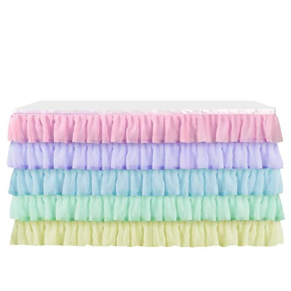 75*185cm 6ft ruffle table skirt 5 layer tablecloth for rectangle round home wedding dessert signature party decoration cloth 
75*185cm 6ft ruffle table skirt 5 layer tablecloth for rectangle round home wedding dessert signature party decoration cloth