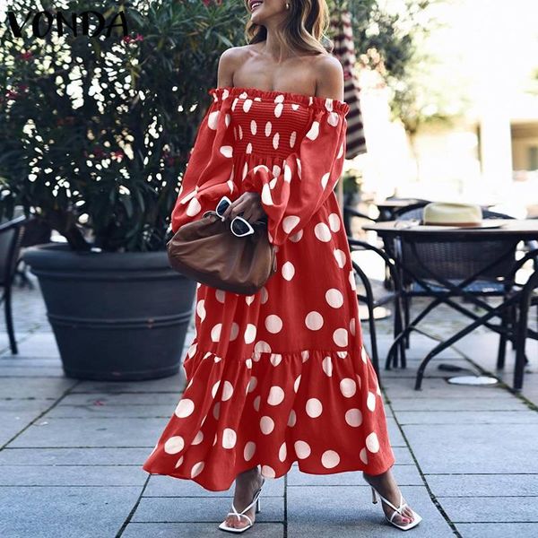 casual dresses vonda women party dress strapless polka dot print loose long sleeve off shoulder robe femme sundress oversize, Black;gray
casual dresses vonda women party dress strapless polka dot print loose long sleeve off shoulder robe femme sundress oversize, Black;gray