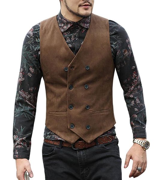 men's vests suit men vest v neck wool brown black double-breasted slim fit waistcoat casual formal business groomman for wedding, Black;white
men's vests suit men vest v neck wool brown black double-breasted slim fit waistcoat casual formal business groomman for wedding, Black;white