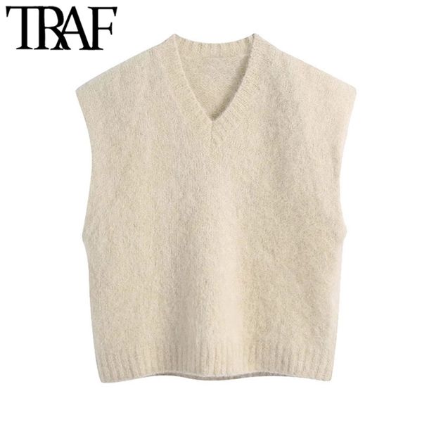 women fashion loose soft touch knitted vest sweater vintage v neck sleeveless female waistcoat chic 210507, White
women fashion loose soft touch knitted vest sweater vintage v neck sleeveless female waistcoat chic 210507, White