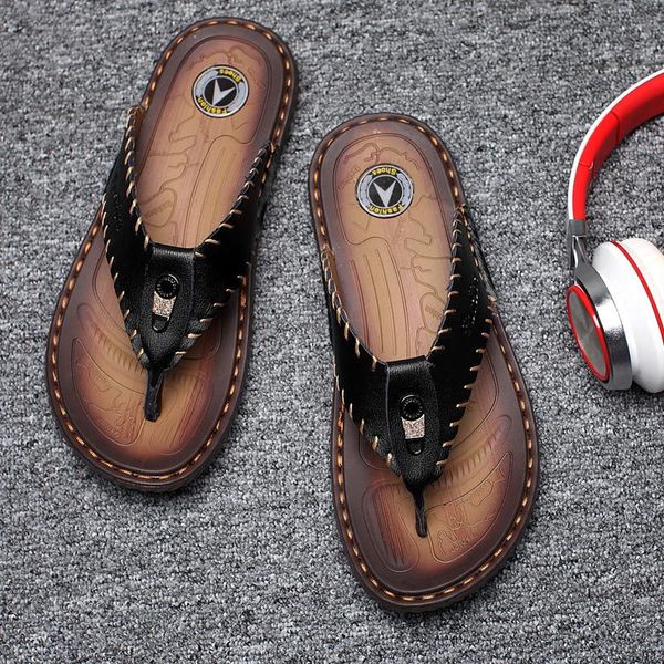 slippers cimim brand 2021 summer flip flops men handmade cow genuine leather fashion casual beach sandals, Black
slippers cimim brand 2021 summer flip flops men handmade cow genuine leather fashion casual beach sandals, Black