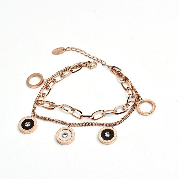 link, chain korean style light luxury round black and white shell titanium steel double layer bracelet women fashion all-match hand jewelry
link, chain korean style light luxury round black and white shell titanium steel double layer bracelet women fashion all-match hand jewelry
