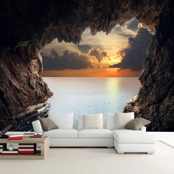 custom po self adhesive wallpaper 3d stereoscopic cave seascape sunrise tv background modern mural living room bedroom wall wallpapers
custom po self adhesive wallpaper 3d stereoscopic cave seascape sunrise tv background modern mural living room bedroom wall wallpapers