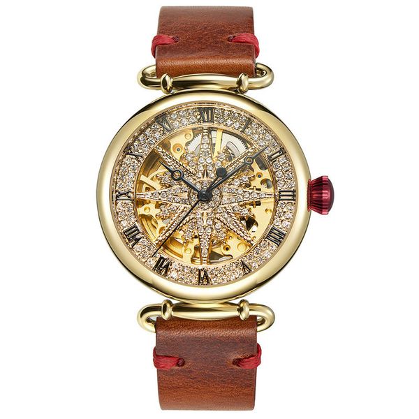 2020 hollow automatic mechanical woman luxury ladies leather bracelet watch female full diamond clock waterproof, Slivery;brown
2020 hollow automatic mechanical woman luxury ladies leather bracelet watch female full diamond clock waterproof, Slivery;brown