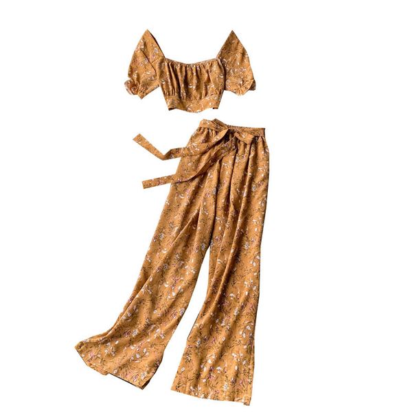 summer wide leg pants suit+bohemian floral printed 2 piece set square collar short sleeve multicolor trousers 210510, White
summer wide leg pants suit+bohemian floral printed 2 piece set square collar short sleeve multicolor trousers 210510, White