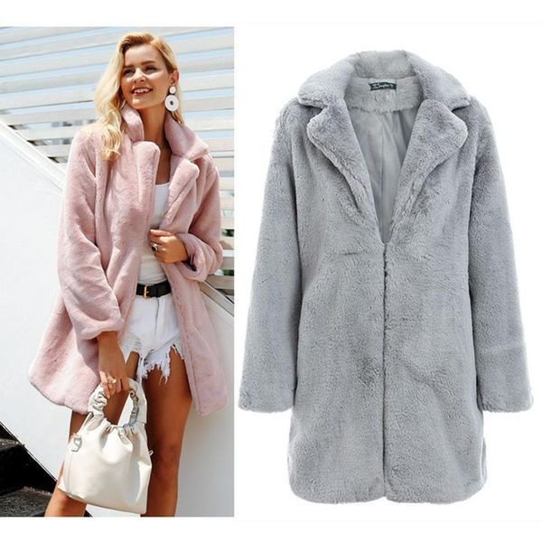 women's wool & blends wepbel women faux fur coat solid female turn down collar winter warm fake lady casual jacket, Black
women's wool & blends wepbel women faux fur coat solid female turn down collar winter warm fake lady casual jacket, Black