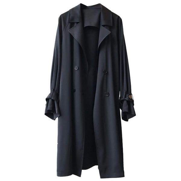 women's trench coats windbreaker long 2021 autumn french temperament large size british wind down feeling thin coat women skirt, Tan;black
women's trench coats windbreaker long 2021 autumn french temperament large size british wind down feeling thin coat women skirt, Tan;black