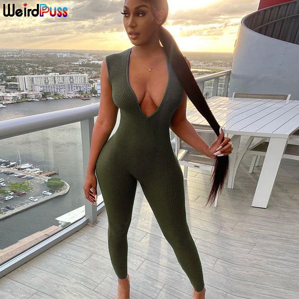 weird puss 2021 summer ribbed sleeveless skinny jumpsuits deep v activewear fitness elastic streetwear female romper outfit, Black;white
weird puss 2021 summer ribbed sleeveless skinny jumpsuits deep v activewear fitness elastic streetwear female romper outfit, Black;white
