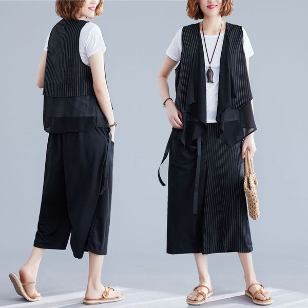 short stripe chiffon amendment collection tuesday summer wide legs plus size no mangoes jacket two-piece set casual training f1208 pbzu, White;black
short stripe chiffon amendment collection tuesday summer wide legs plus size no mangoes jacket two-piece set casual training f1208 pbzu, White;black