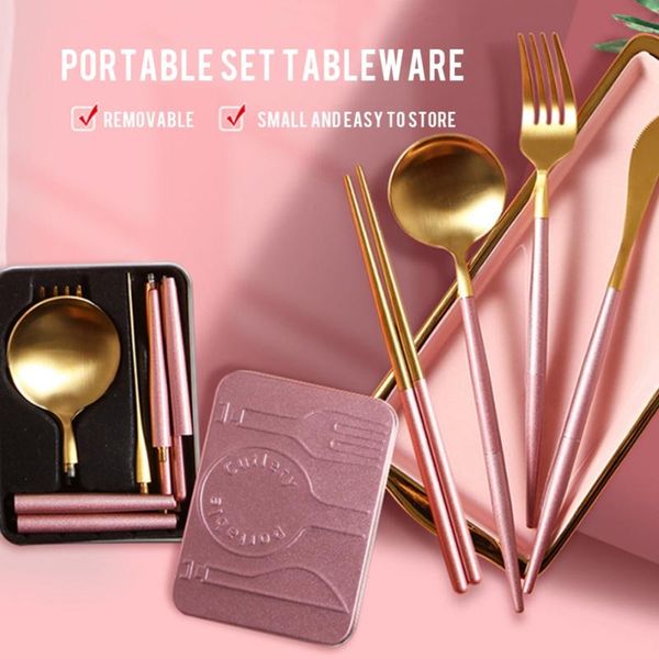 gold cutlery set forks knives spoons stainless steel dinnerware folding travel fork spoon knife chopstick for camping picnic sets
gold cutlery set forks knives spoons stainless steel dinnerware folding travel fork spoon knife chopstick for camping picnic sets