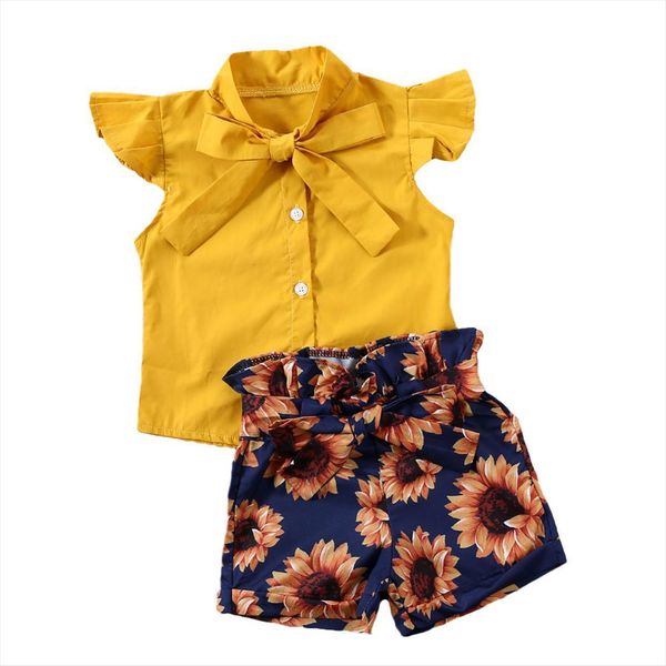 1 6y infant baby girls clothes sets ruffles sleeve single breasted t shirts sunflowers print shorts 2pcs, White
1 6y infant baby girls clothes sets ruffles sleeve single breasted t shirts sunflowers print shorts 2pcs, White
