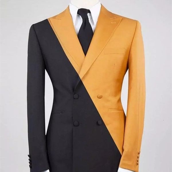 men's suits & blazers black orange splicing suit homme men's lapel s groom tuxedo l83h, White;black
men's suits & blazers black orange splicing suit homme men's lapel s groom tuxedo l83h, White;black