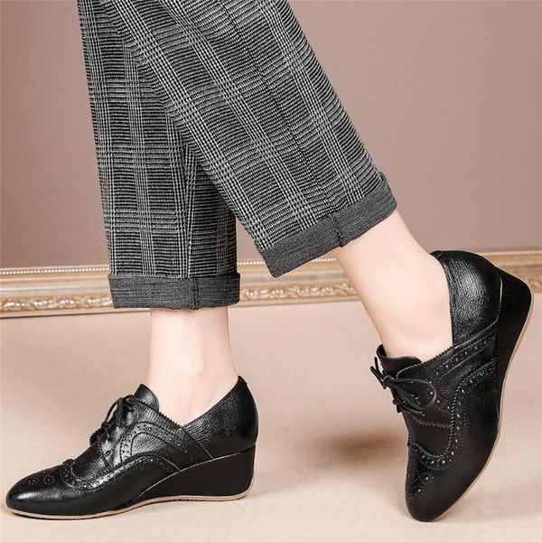 boots casual oxfords shoe women lace up genuine leather wedges ankle female low round toe pumps shoes us size 3-us 10.5, Black
boots casual oxfords shoe women lace up genuine leather wedges ankle female low round toe pumps shoes us size 3-us 10.5, Black
