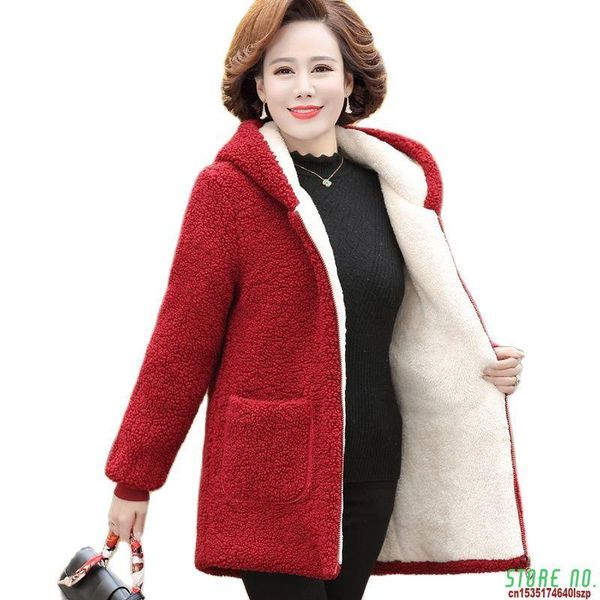 women's fur & faux mother winter jacket 2021 female lambswool plus velvet cotton coat size 5xl overcoat hooded warm lady outerwear, Black
women's fur & faux mother winter jacket 2021 female lambswool plus velvet cotton coat size 5xl overcoat hooded warm lady outerwear, Black