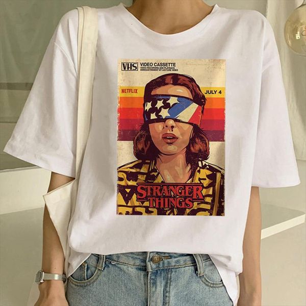 stranger things funny cartoon women t shirts upside down eleven graphic grunge femme tee, White
stranger things funny cartoon women t shirts upside down eleven graphic grunge femme tee, White