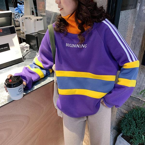 women's hoodies & sweatshirts autumn winter loose striped color matching letter printing hoodie long sleeve high neck college style swe, Black
women's hoodies & sweatshirts autumn winter loose striped color matching letter printing hoodie long sleeve high neck college style swe, Black