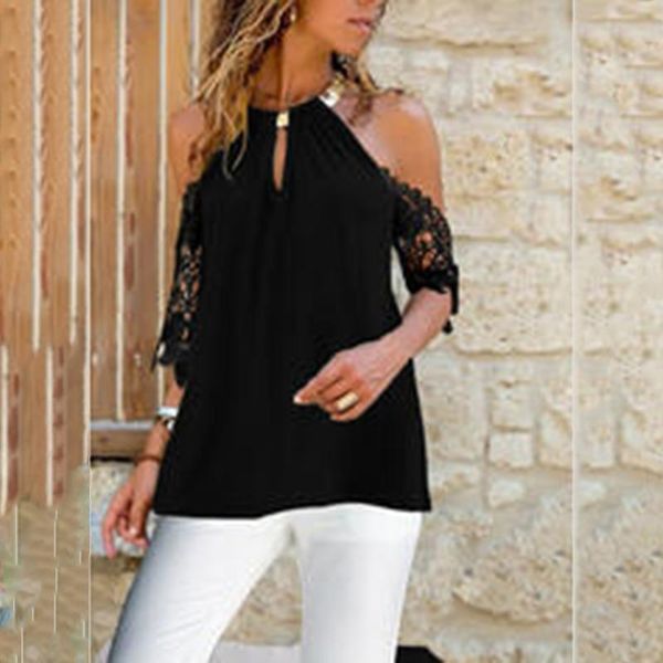 women's t-shirt summer women halter o-neck solid color off shoulder short sleeve hollow out plus size clothing vetement femme, White
women's t-shirt summer women halter o-neck solid color off shoulder short sleeve hollow out plus size clothing vetement femme, White