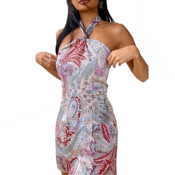 women's swimwear women summer sheath dress, multicolor printing tied halter neck sleeveless backless tight skirt for girls, White;black
women's swimwear women summer sheath dress, multicolor printing tied halter neck sleeveless backless tight skirt for girls, White;black