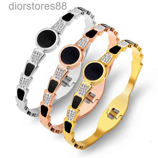 bangles bracelet japanese fashion roman digital titanium steel simple and versatile jewelry stainless diamond inlaid, Black
bangles bracelet japanese fashion roman digital titanium steel simple and versatile jewelry stainless diamond inlaid, Black