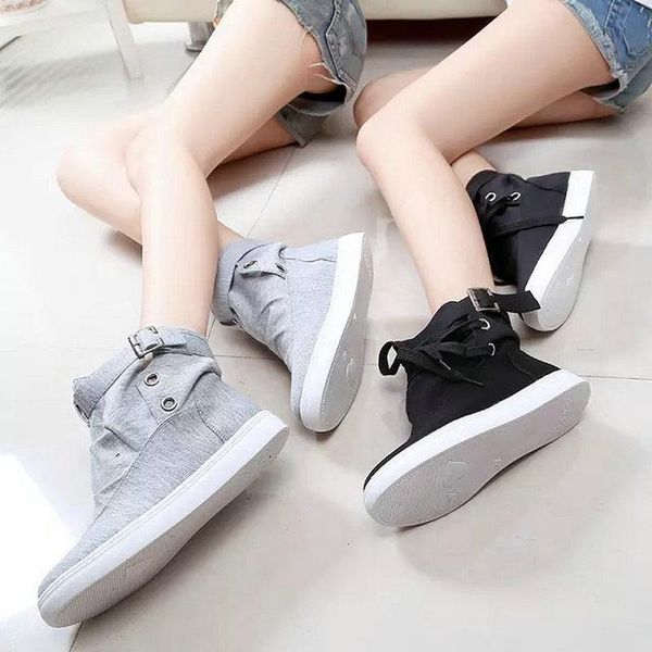 women winter fashion canvas boots flats casual breathable lightweight lady lace up student girls high a353, Black
women winter fashion canvas boots flats casual breathable lightweight lady lace up student girls high a353, Black