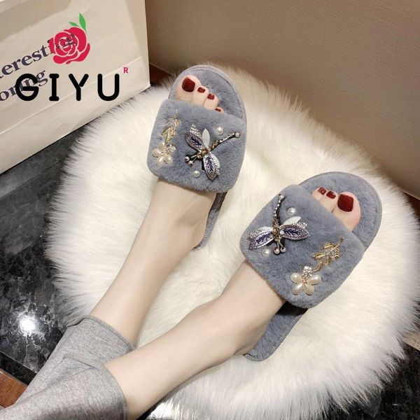 fur slippers women plush warm flat shoes female dragonfly crystal pearl ladies fluffy womens slides femme chaussure, Black
fur slippers women plush warm flat shoes female dragonfly crystal pearl ladies fluffy womens slides femme chaussure, Black