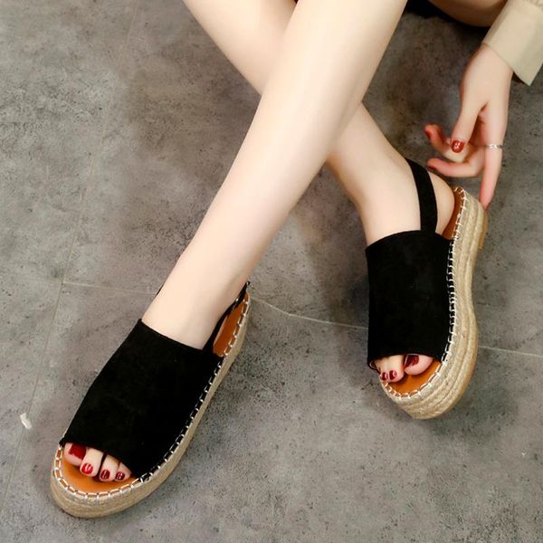 sandals women platform peep toe woven buckle strap flat thick-bottom summer wedge rome shoes zapatos mujer #45, Black
sandals women platform peep toe woven buckle strap flat thick-bottom summer wedge rome shoes zapatos mujer #45, Black