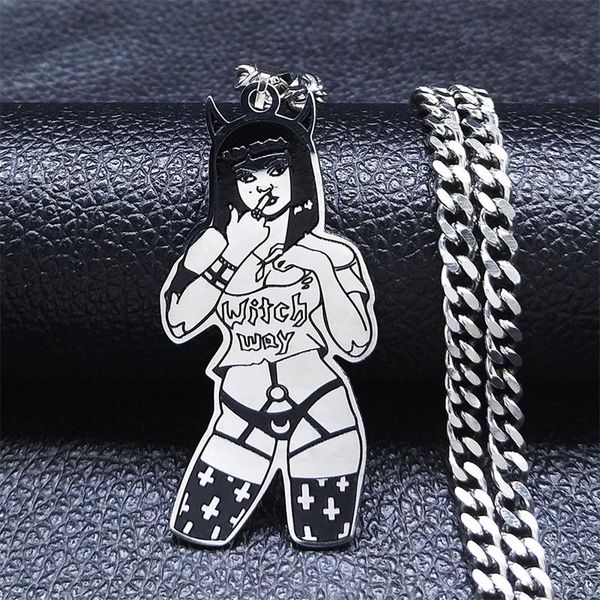 pendant necklaces punk witch upside down cross moon girl stainless steel silver color pendants jewlery collar n4041s06
pendant necklaces punk witch upside down cross moon girl stainless steel silver color pendants jewlery collar n4041s06