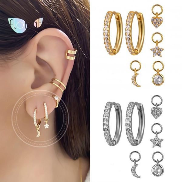 hoop & huggie 3pcs/set 925 sterling silvercz earrings for women gold silver moon/star/cross/bead circle jewelry pendientes, Golden;silver
hoop & huggie 3pcs/set 925 sterling silvercz earrings for women gold silver moon/star/cross/bead circle jewelry pendientes, Golden;silver