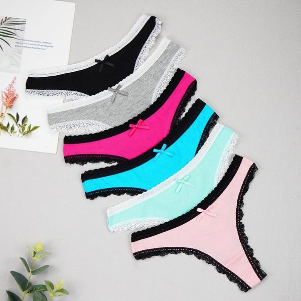 women's panties 6pcs/set woman cotton thong lace edge underwear low waist lingerie feminina, Black;pink
women's panties 6pcs/set woman cotton thong lace edge underwear low waist lingerie feminina, Black;pink