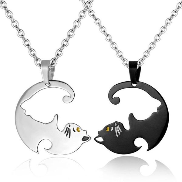 chokers hip hop style trendy fashion couple stitching titanium steel cat love necklace pendant for couples stainless jewelery, Golden;silver
chokers hip hop style trendy fashion couple stitching titanium steel cat love necklace pendant for couples stainless jewelery, Golden;silver