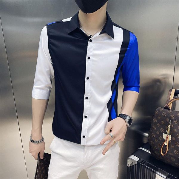 men's casual shirts men long/half sleeve business luxury shirt spring fashion man slim streetwear dress social nightclub chemise homme, White;black
men's casual shirts men long/half sleeve business luxury shirt spring fashion man slim streetwear dress social nightclub chemise homme, White;black