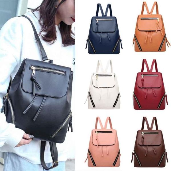 outdoor bags ladies bag leather flip backpack pure color simple student school large capacity dropship y12.10
outdoor bags ladies bag leather flip backpack pure color simple student school large capacity dropship y12.10
