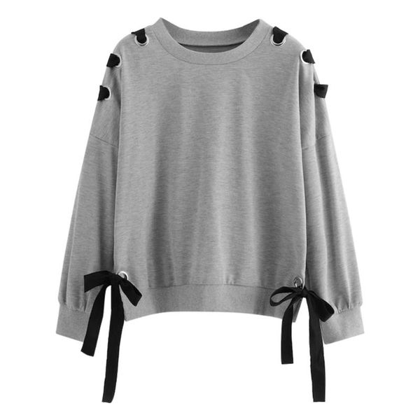 women's hoodies & sweatshirts fashion women solid sweatshirt casual long sleeve drop shoulder knot side comfortable moletom feminino i, Black
women's hoodies & sweatshirts fashion women solid sweatshirt casual long sleeve drop shoulder knot side comfortable moletom feminino i, Black