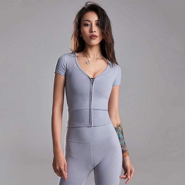 women's tracksuits tracksuitsopen navel sports zipper v-neck running t-shirt breathable fitness suit yoga short sleeve girl qa8t, Gray
women's tracksuits tracksuitsopen navel sports zipper v-neck running t-shirt breathable fitness suit yoga short sleeve girl qa8t, Gray
