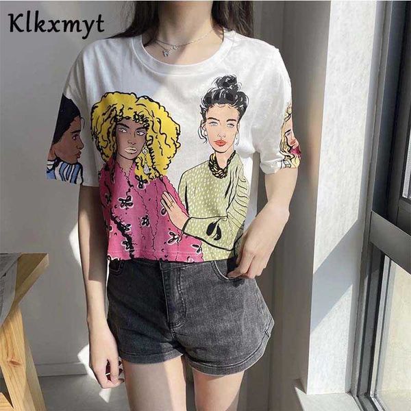 klkxmyt za summer t-shirt women cartoon girls printed vintage short sleeve casual loose harajuku tshirt female chic 210527, White
klkxmyt za summer t-shirt women cartoon girls printed vintage short sleeve casual loose harajuku tshirt female chic 210527, White